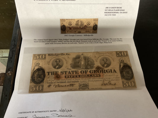 Confederate State of Georgia Fifty Dollar Bill
