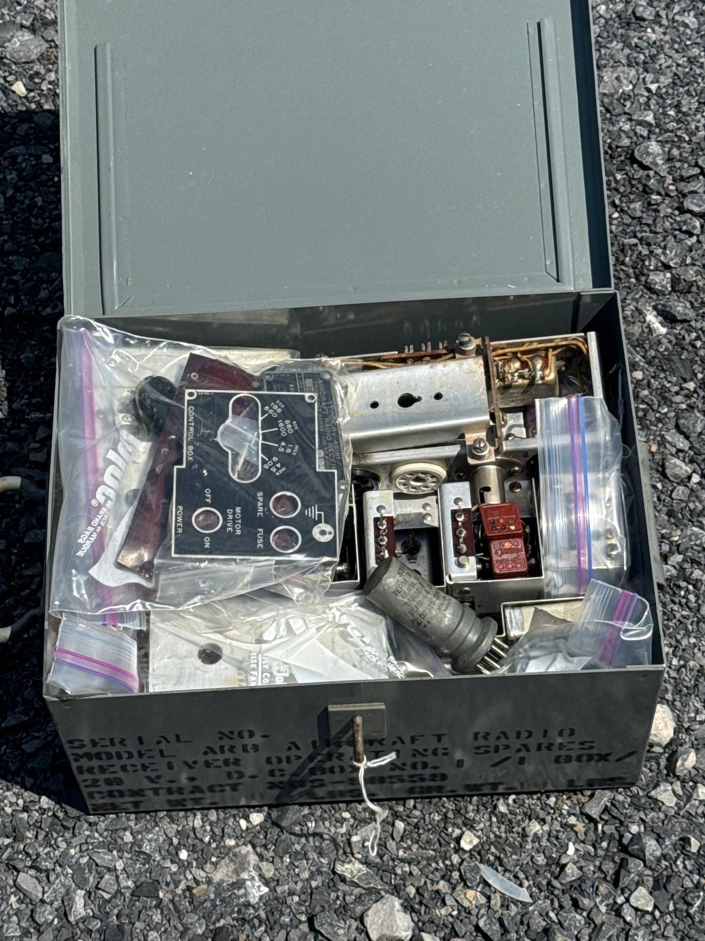 WWII U.S. Navy ARB Aircraft Radio Receiver Operating Spares Kit with Original Contents