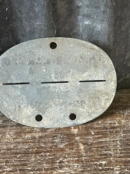Original WWII German Wehrmacht Dog Tag – 2nd Battery Light Artillery Replacement Battalion 239