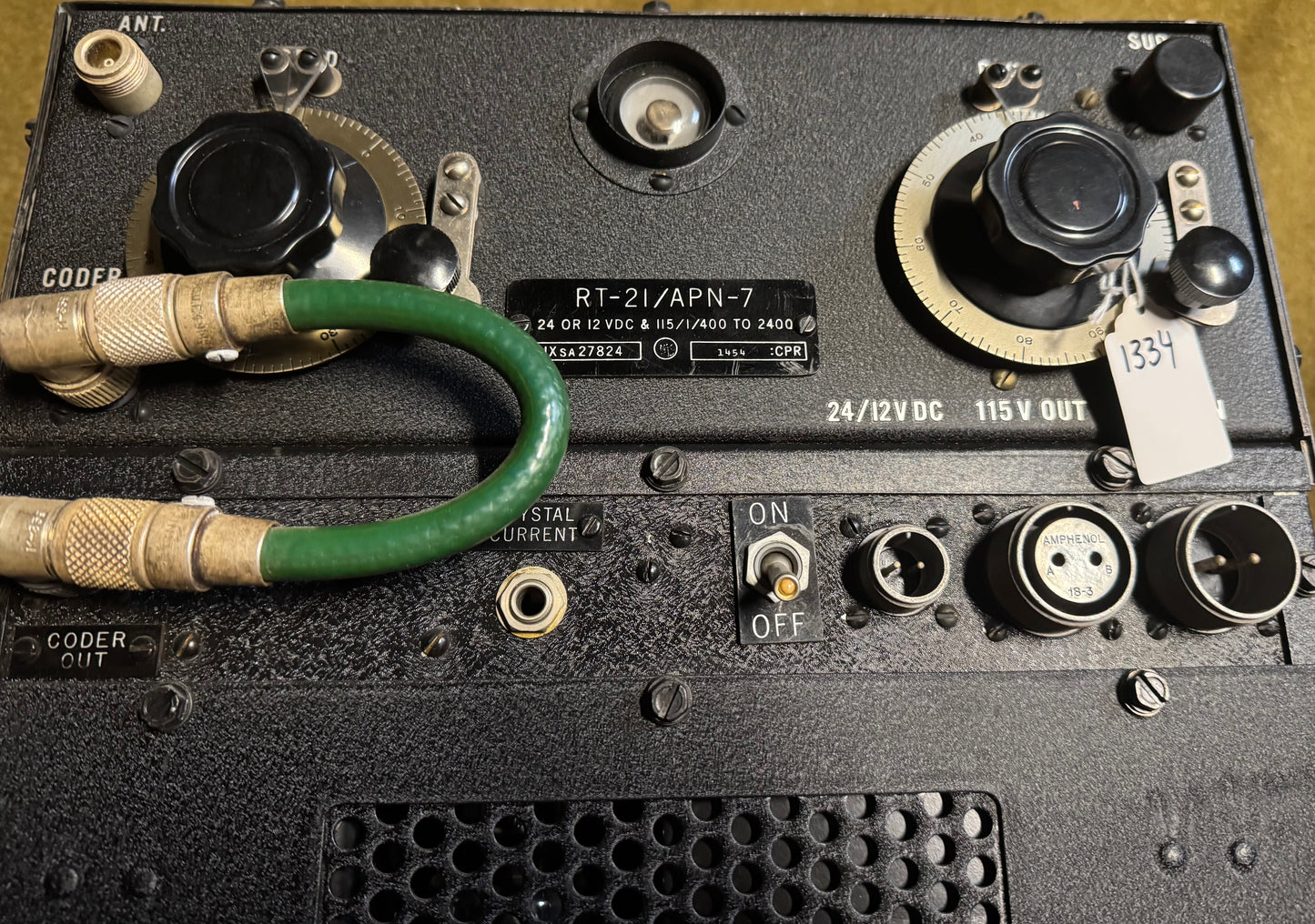 Original U.S. military RT-21/APN-7 aircraft radar transceiver unit