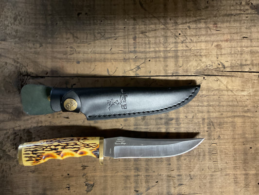 Elk Ridge Fixed Blade Knife w/ Leather Sheath