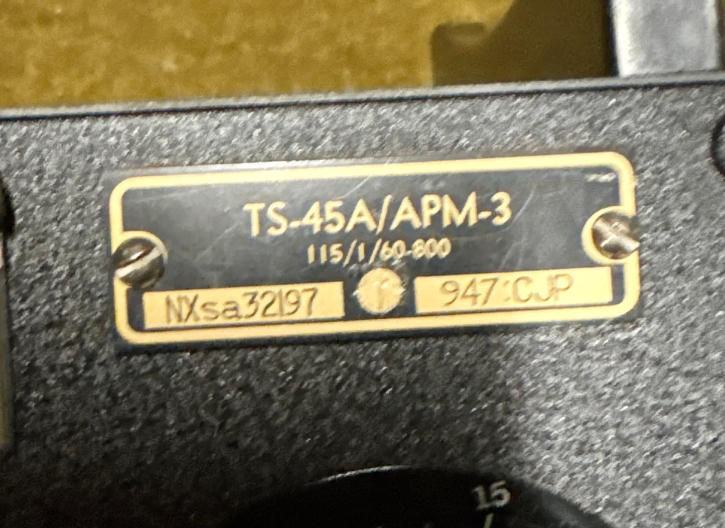 WWII U.S. Army Signal Corps TS-45A/APM-3 Radar Test Set