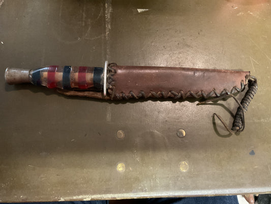 WWII Theatre Knife red clear & blue handle
