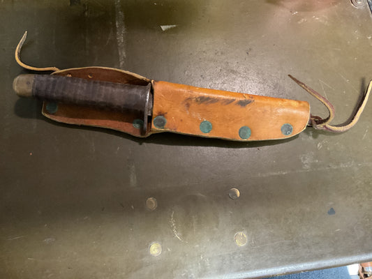 WWII Theatre Knife brown stripe handle