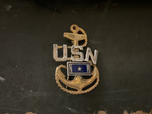 WWII Era USN Navy Chief Petty Officer Son in Service Sweetheart Pin Marked: RO