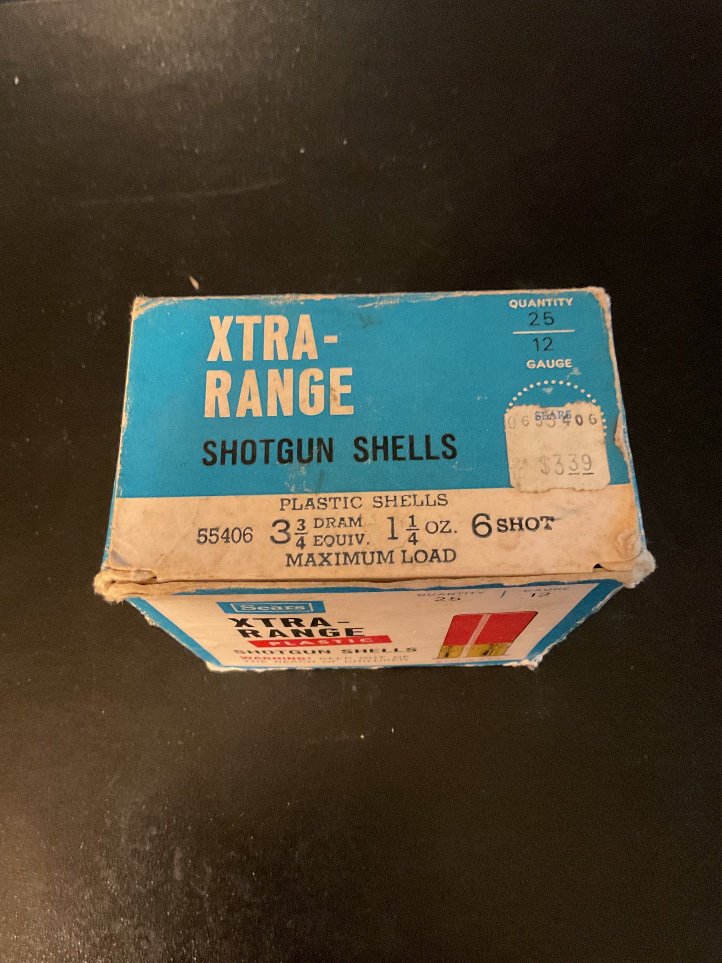 Vintage Sears Xtra-Range 12 Gauge Plastic Shotgun Shells — Full Box of 25