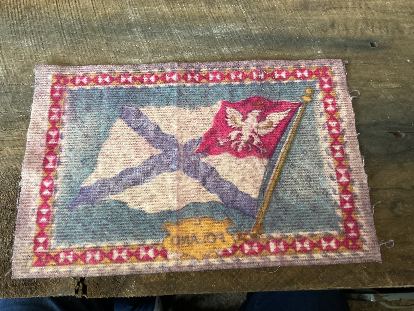 WWI Tobacco Felt Flag (approx 9x6)