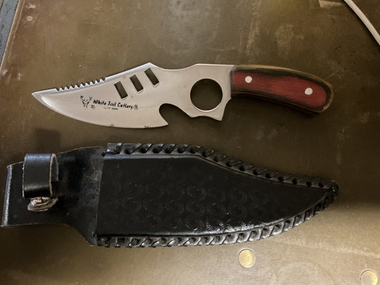 White Tail Cutlery Fixed Blade Knife with Sheath