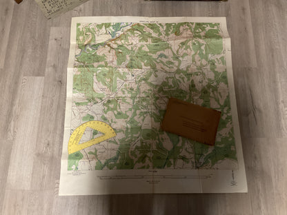U.S. Military Training Topographic Map Set- “Special Map A” with Original Envelope & Protractor