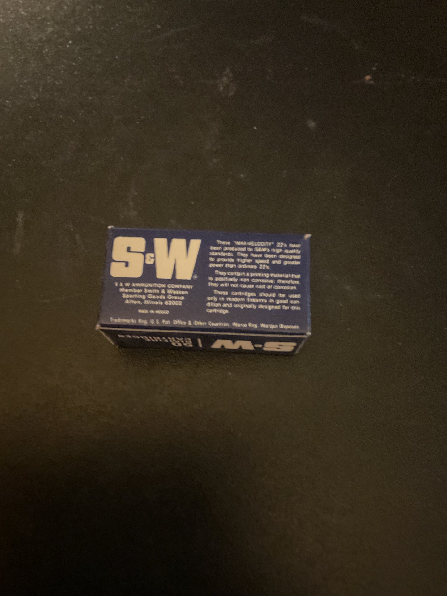Vintage S&W Maxi-Velocity .22 Long Rifle Rimfire Cartridges — Full Box of 50