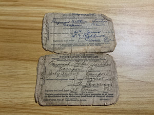 WWII U.S. Selective Service Registration Certificates-Pennsylvania-Named Pair- Raymond Arthur Luther