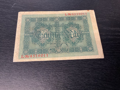 German 50 Marks Loan Office Bill 1914