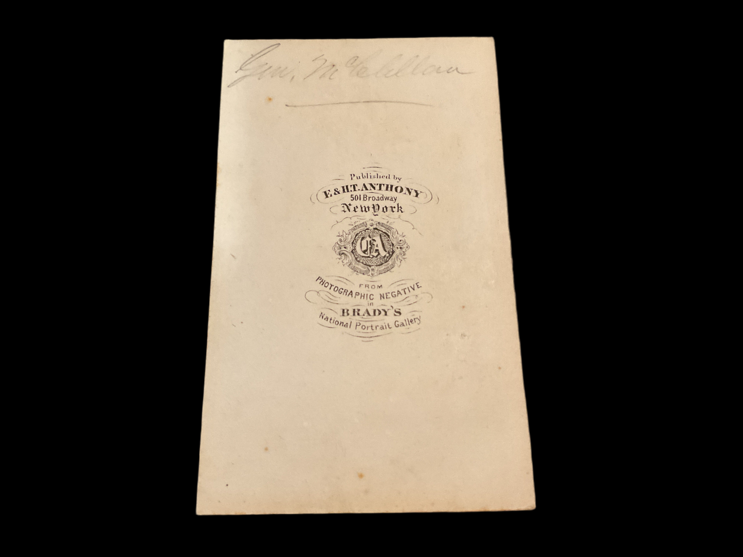 Major General George B. McCellan CDV (Carte de Viste)