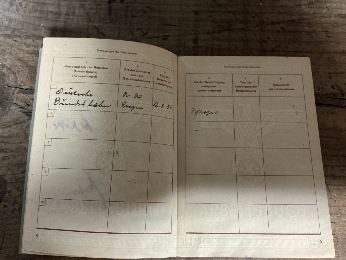 Original WWII German Third Reich Arbeitsbuch & Portrait Photo-Named Deutsche Reichsbahn Worker, Gerhard Becker-1944 Issue