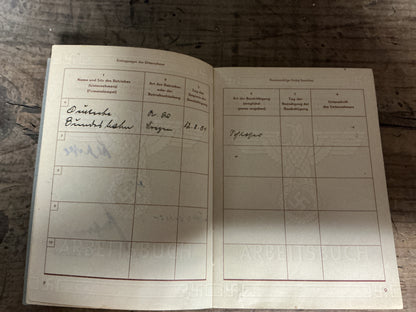 Original WWII German Third Reich Arbeitsbuch & Portrait Photo-Named Deutsche Reichsbahn Worker, Gerhard Becker-1944 Issue