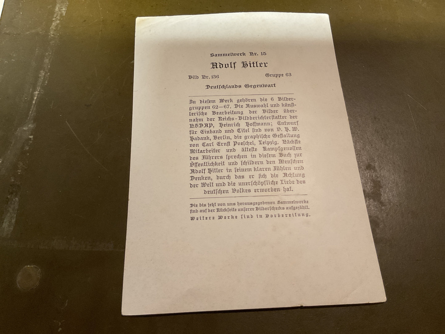 WWII German Propaganda Card