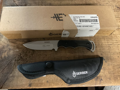 Gerber Rocky Mountain Elk Foundation RMEF Fixed Blade Hunting Knife with Sheath and Box