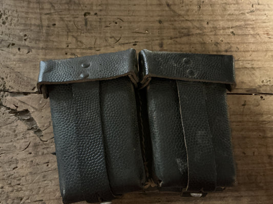 Original WWII German G43/K43 Black Leather Double Magazine Pouch