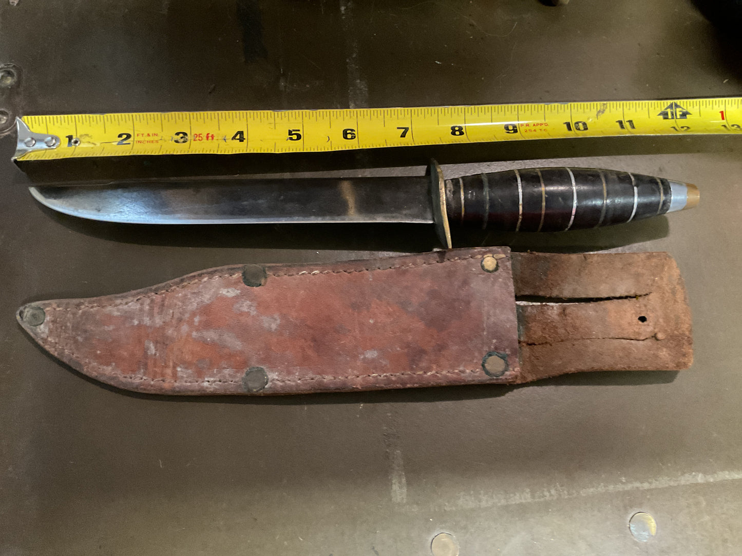 WWII Theatre Knife black silver & gold handle