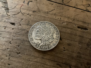 1878 Morgan Dollar Skull “Hobo Coin” Novelty Token-Skeleton Liberty Design