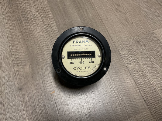 Vintage FRAHM Frequency Meter 380-420 Cycles-James Biddle Co. Philadelphia