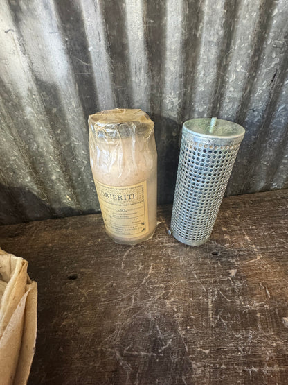 Vintage Drier Element with Drierite Desiccant Bottle & Labeled Box
