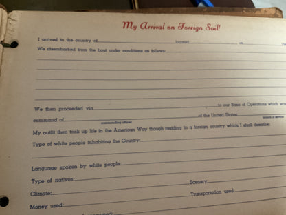 Soldier’s Service Diary WWII (unused)