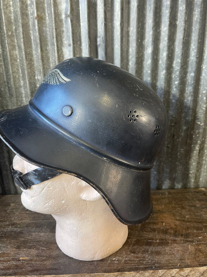 WWII German Luftschutz Gladiator Helmet – Named “RABAS” – Complete Liner