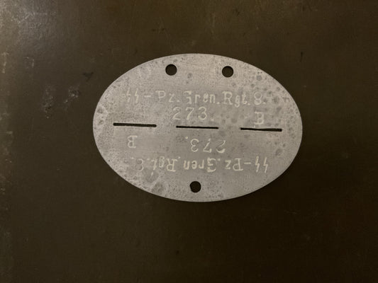 German WWII ID Tag P2 Gren RGT 8