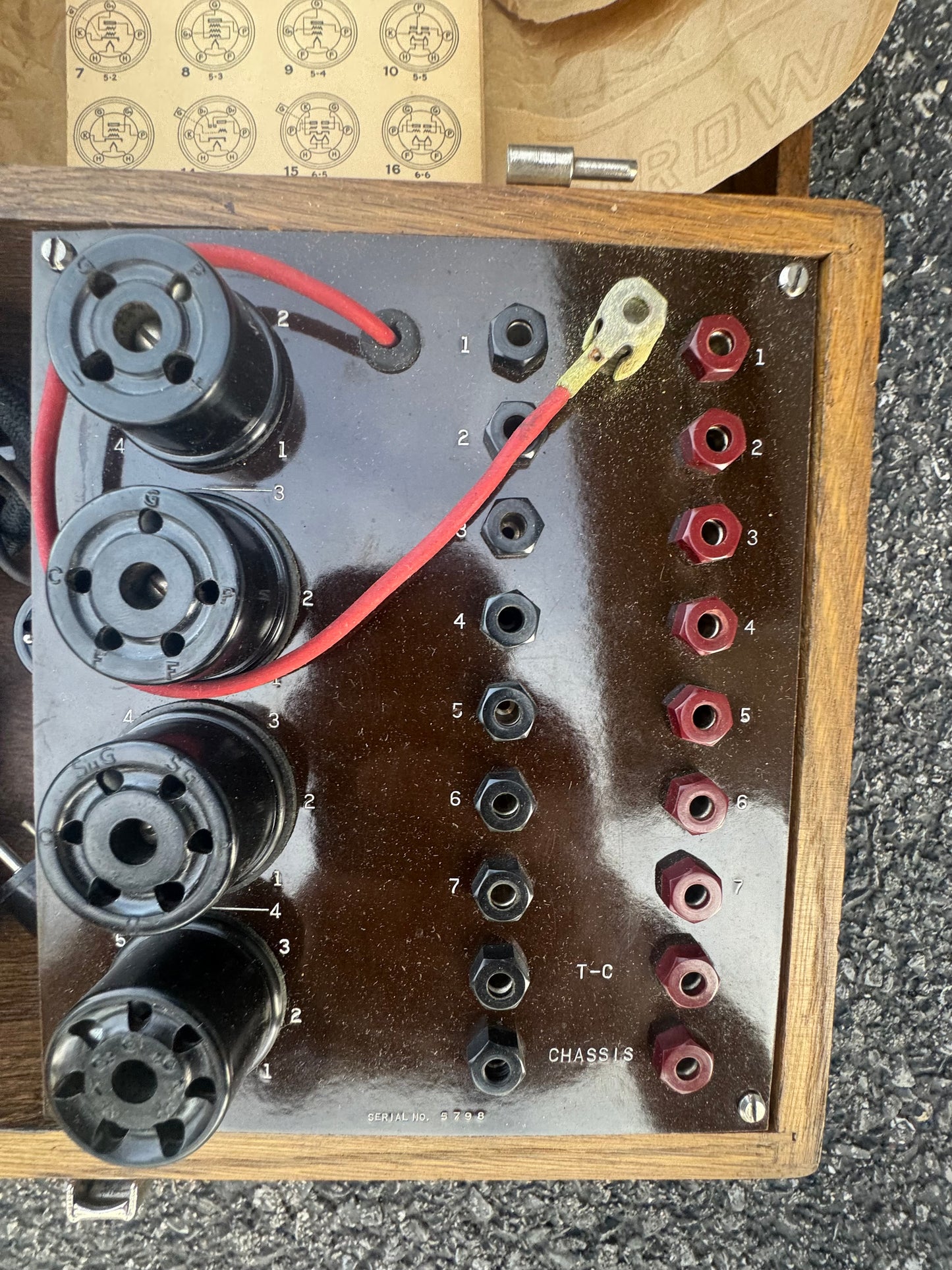Vintage Vacuum Tube Socket Adapter Test Set in Wood Case