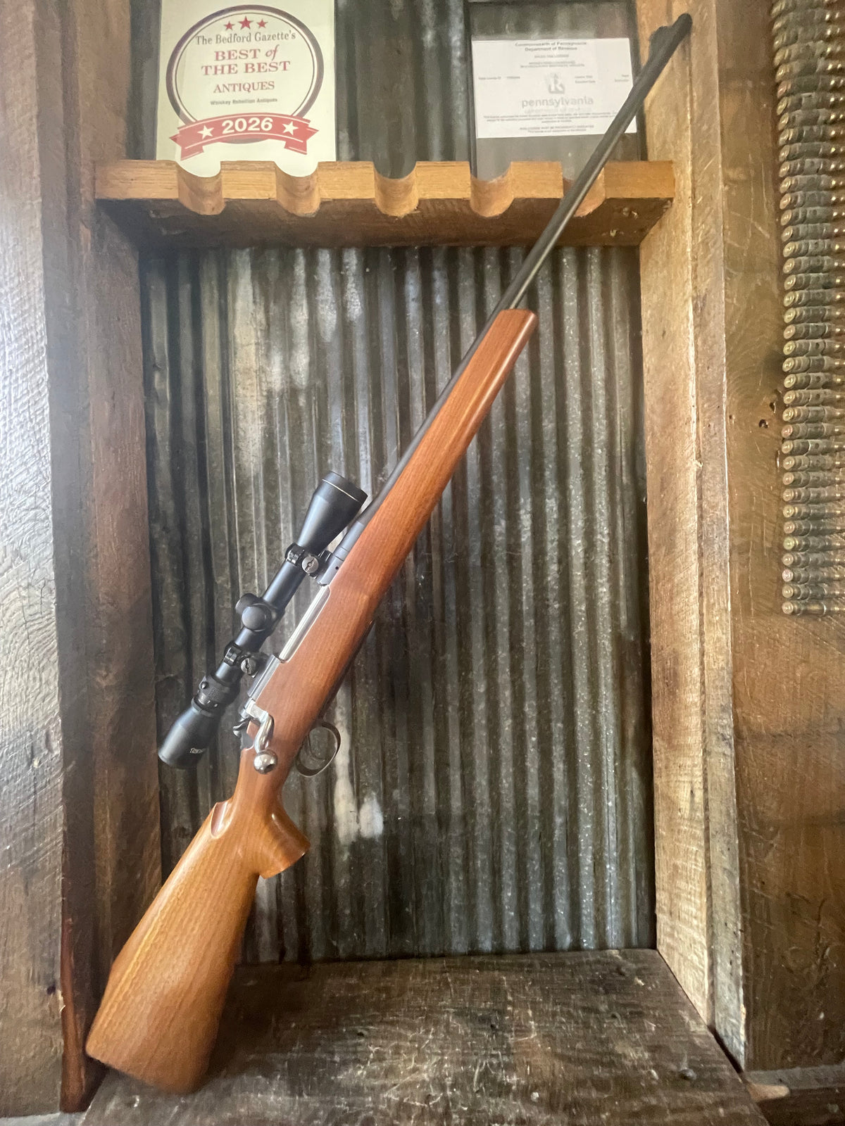 Sporterized P17 Enfield .303 British Bolt-Action Rifle w/ Tasco 3-9x Scope