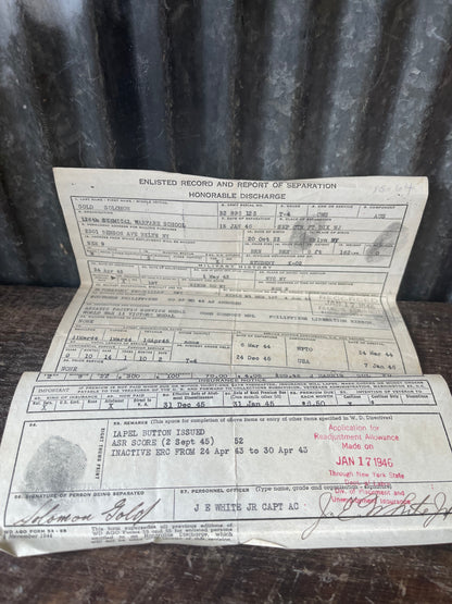 WWII U.S. Army War Service Record Grouping – Solomon Gold – Pacific Theater Veteran