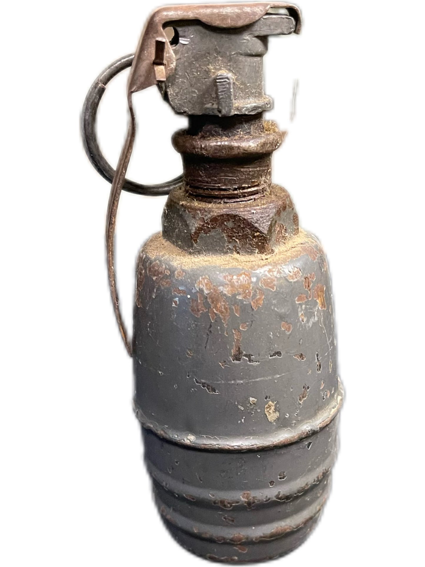Inert Post-WWI British MKV Lachrymatory Gas Grenade with Early MKII Fuse – Converted to Coin Bank with Penny Inside