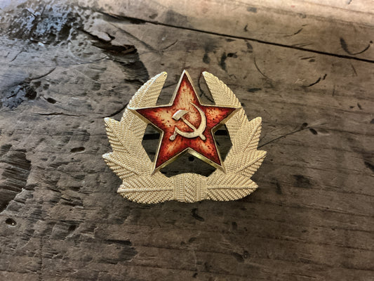 Soviet Military Officers Visor Cap Cockade-Hammer & Sickle Red Star Badge
