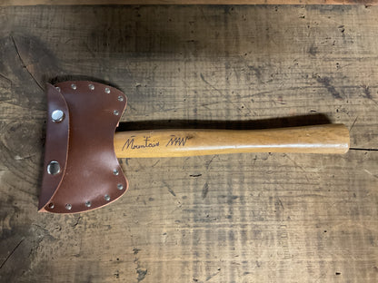 “Mountain Man” Hatchet w/ Leather Sheath-Big Shot Axe-Wooden Handle