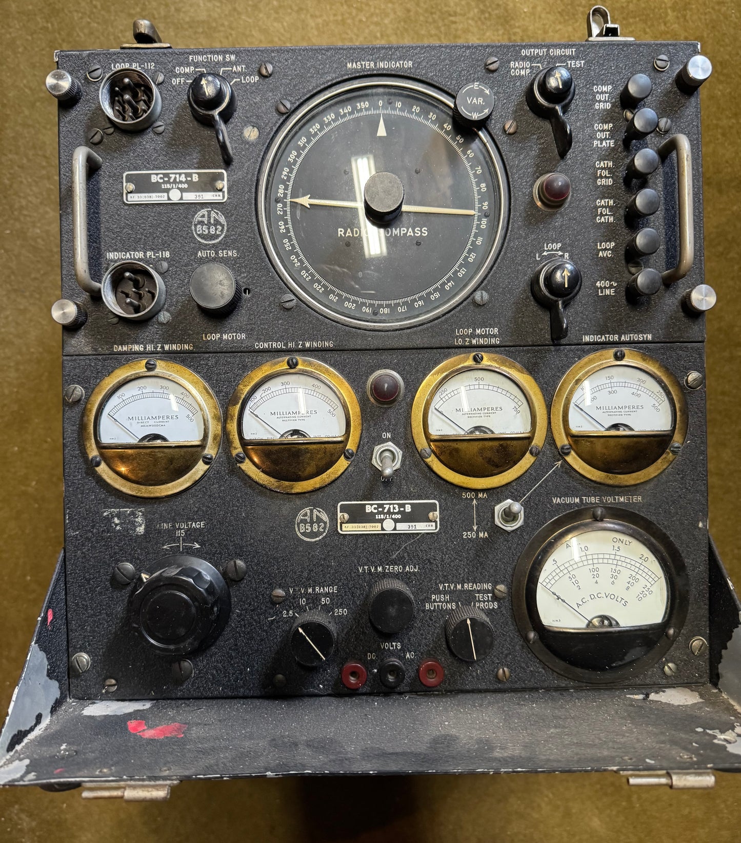 WWII U.S. Army Air Forces BC-713-B / BC-714-B Radio Compass Test Set