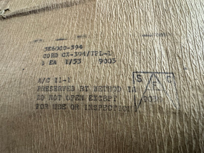 1953 U.S. Military Cord CX-394/TRL-1 Electrical Cable Assembly With Original Packaging