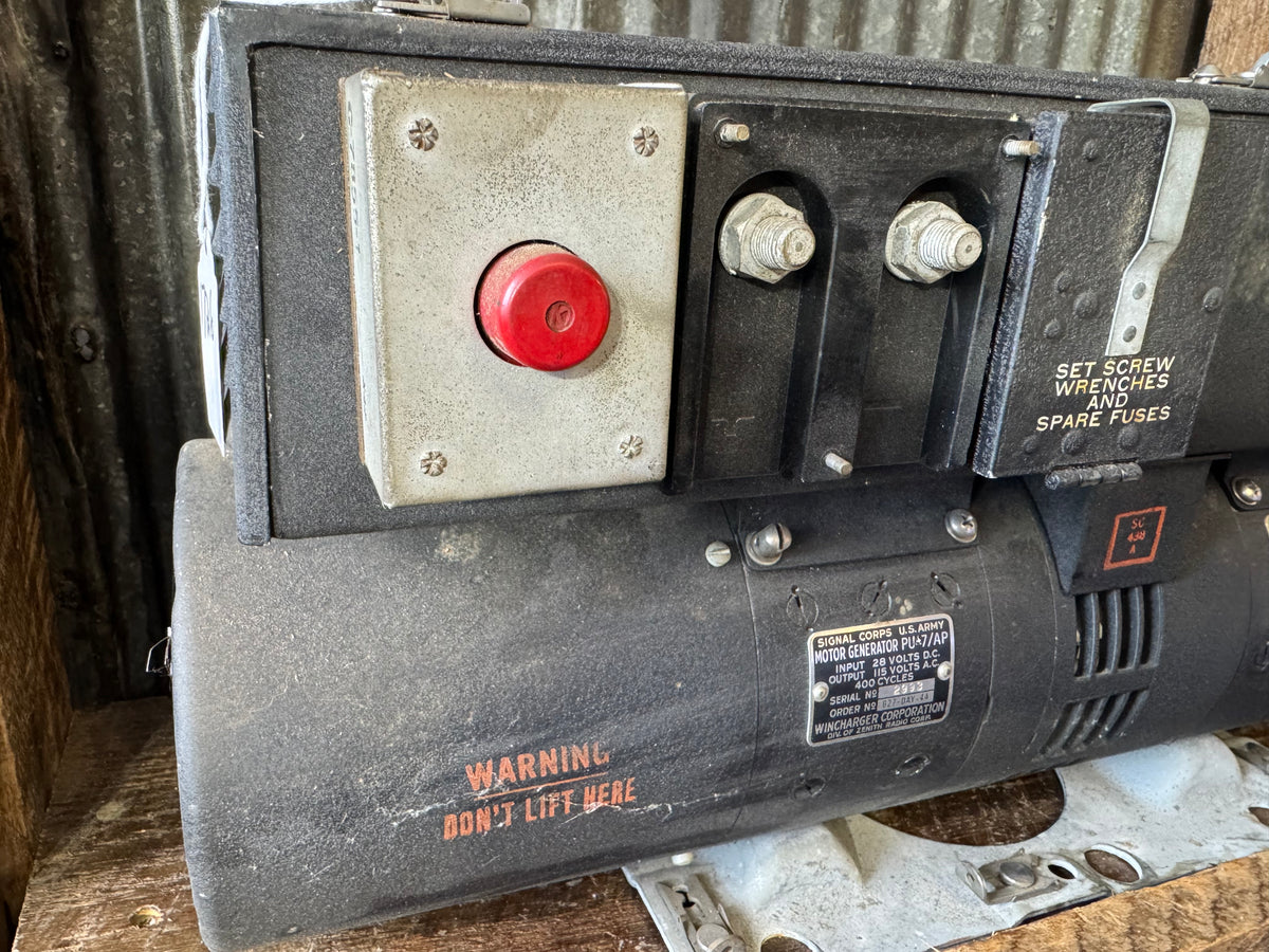 WWII B-29 Aircraft PU-7/AP Motor Generator – Wincharger / Zenith – U.S. Army Signal Corps
