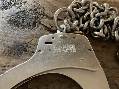 Smith & Wesson M-1900 Police Leg Irons/Prisoner Shackles-Houston Maine-Heavy Chain