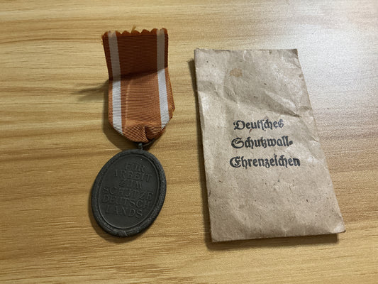 WWII German West Wall Medal w/ Original Packet
