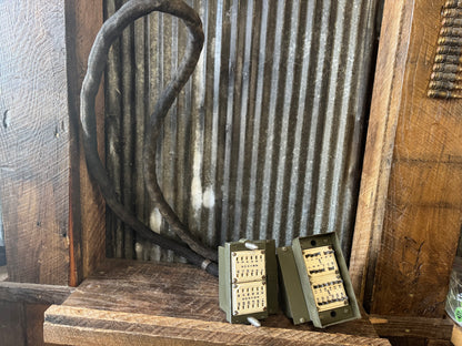 WWII U.S. Military Signal Corps Switching / Junction Box Set w/ Original Cable Harness