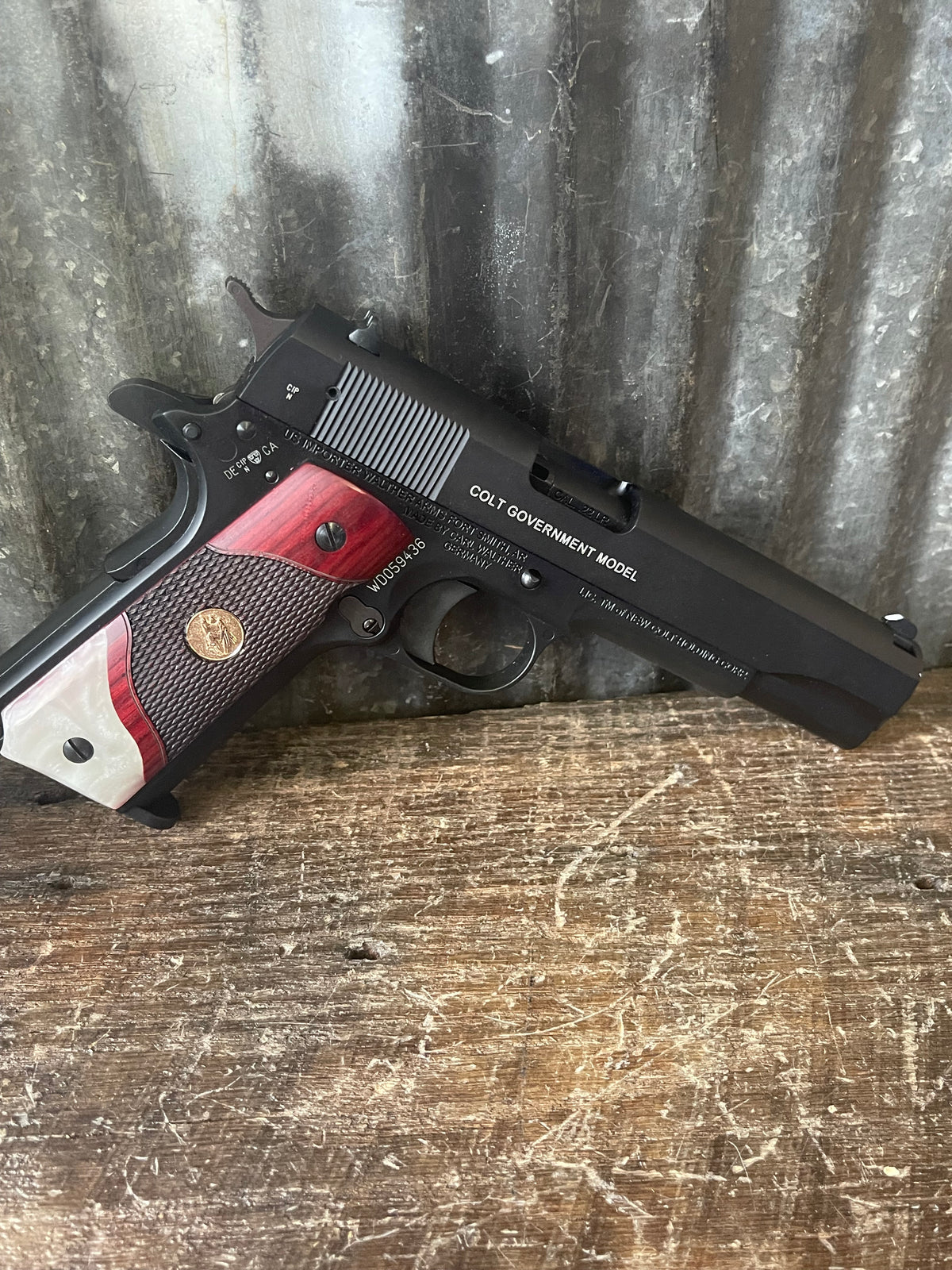 Colt/Walther Government Model 1911-22 – .22 LR – Like New in Box – Upgraded Grips