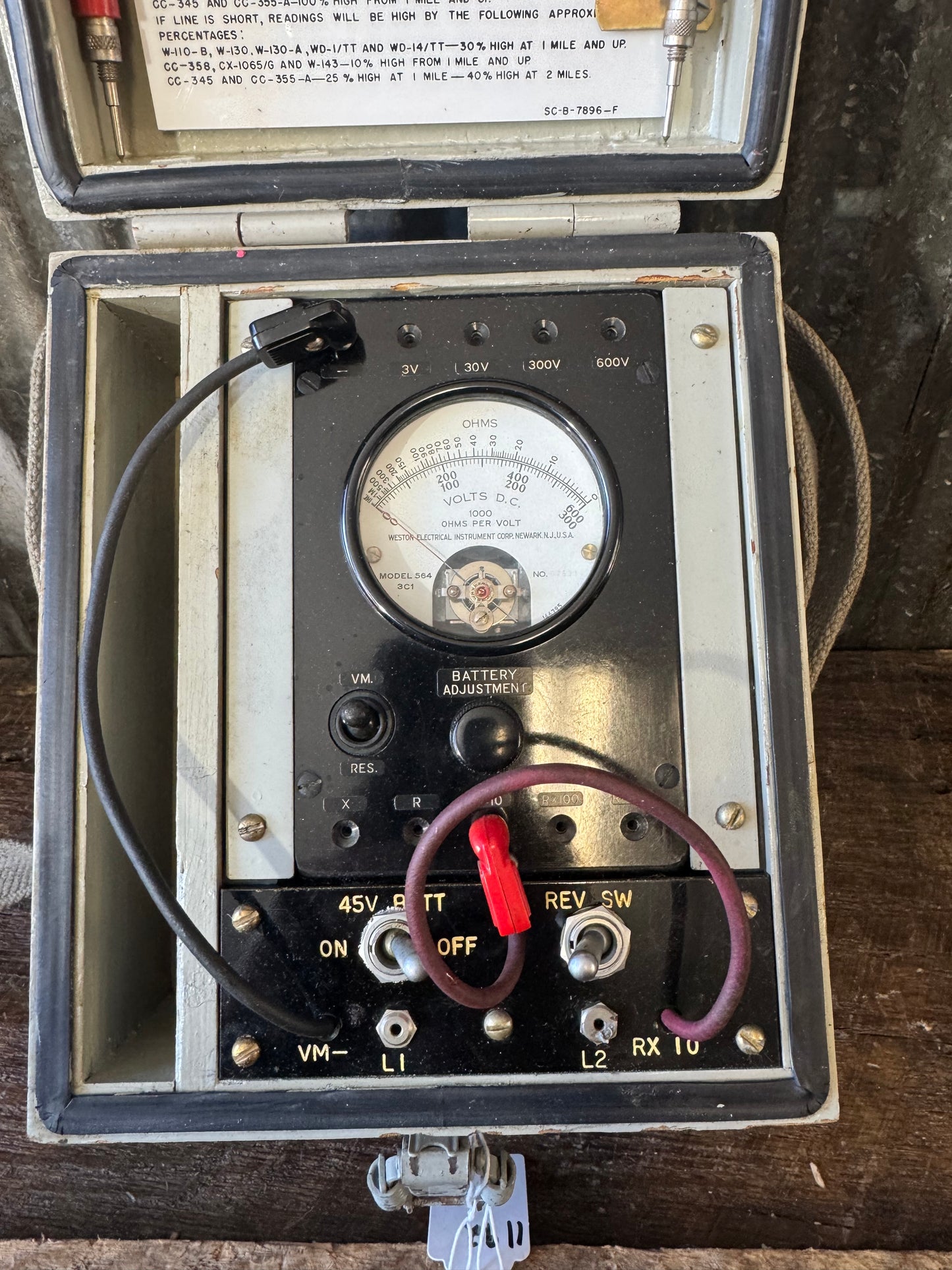 WWII U.S. Signal Corps Test Set TS-26A/TSM – Cable Tester Kit
