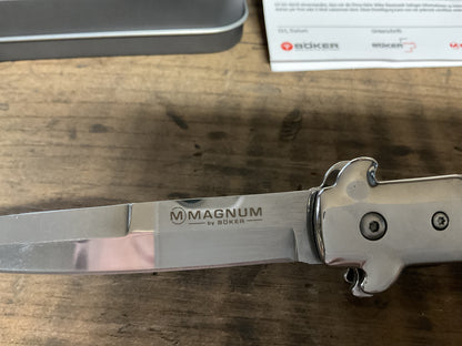 Booker Magnum Stiletto Folding Knife 440c-Stainless with Original Box