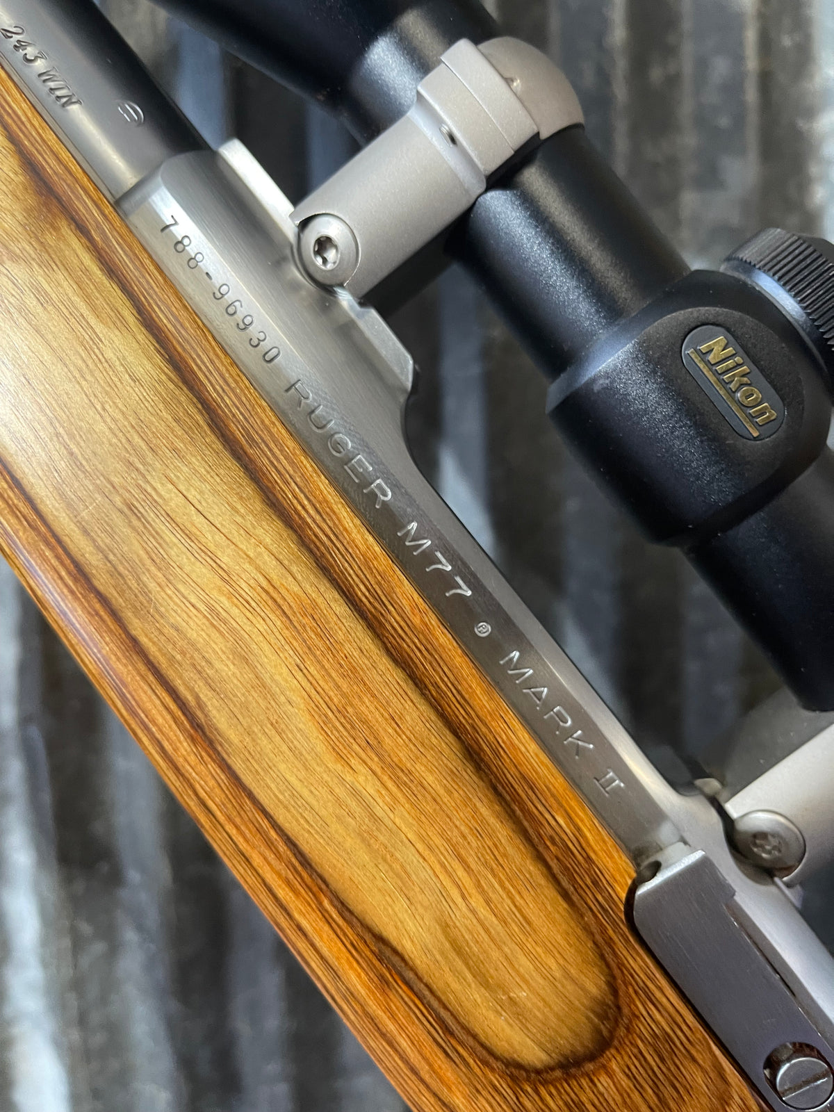 Ruger M77 Mark II Stainless Laminate .243 Winchester – Nikon 3-9x Scope