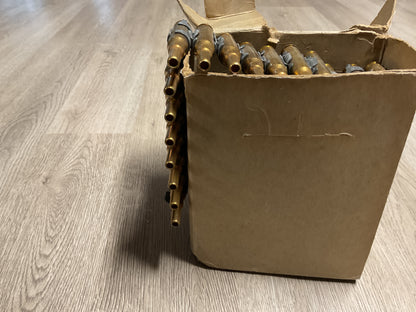 U.S. Military 7.62mm NATO M82 Blank Ammunition Belt-100 Rounds linked in Carrying Bag