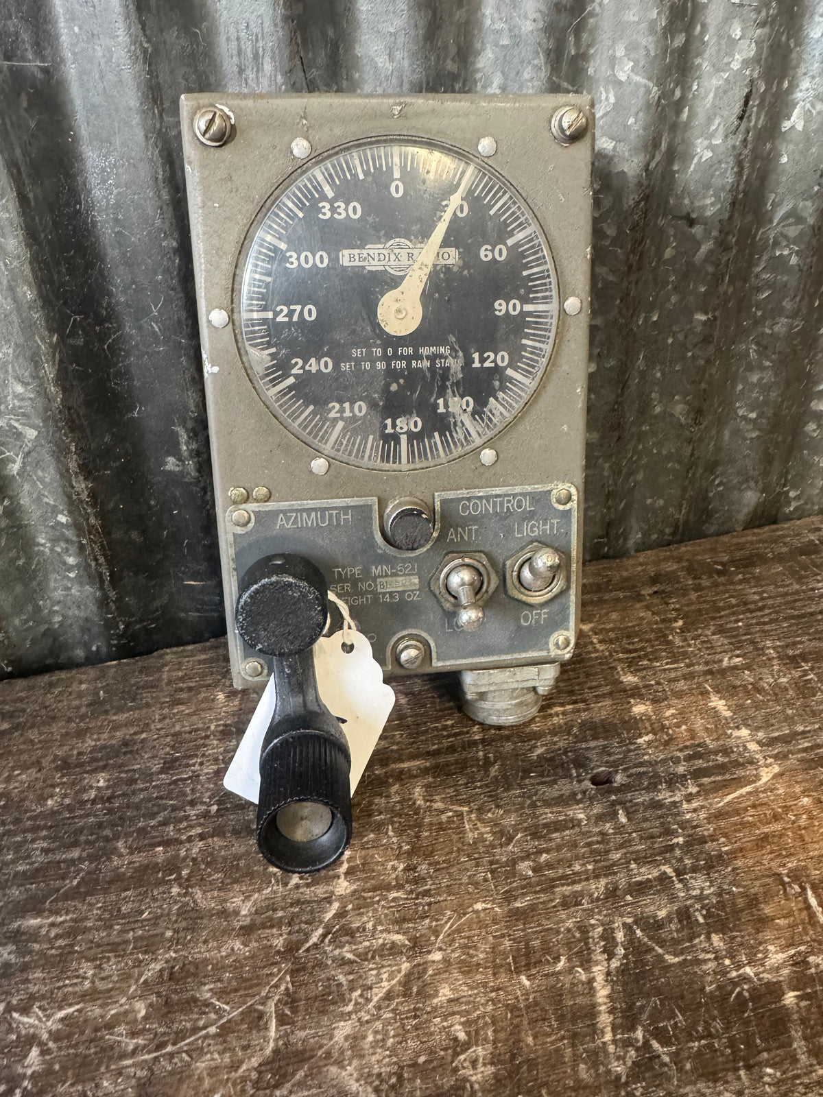 WWII Bendix Radio Type MN-52J Aircraft Azimuth Control Unit