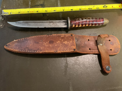 WWII Theatre Knife with Red & Clear Handle