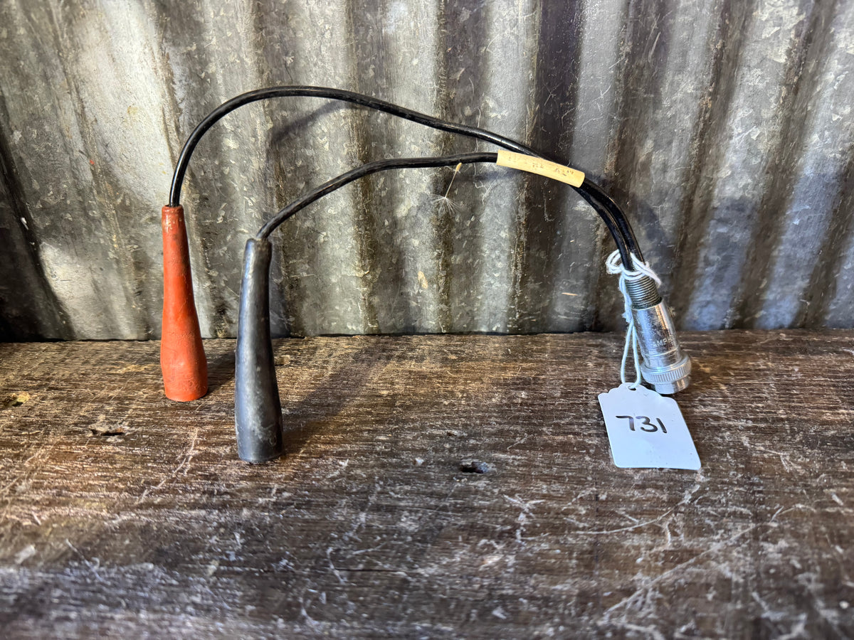 Vintage Amphenol Two-Pin Test Lead Cable with Red & Black Insulated Clips