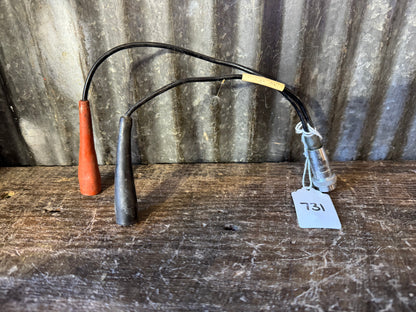 Vintage Amphenol Two-Pin Test Lead Cable with Red & Black Insulated Clips